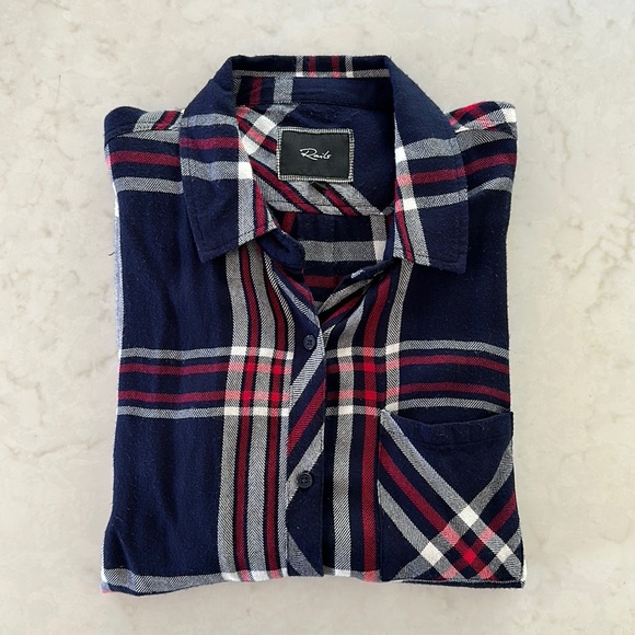 RAILS Hunter Plaid Flannel Shirt in Navy/Red/White - Picture 1 of 9